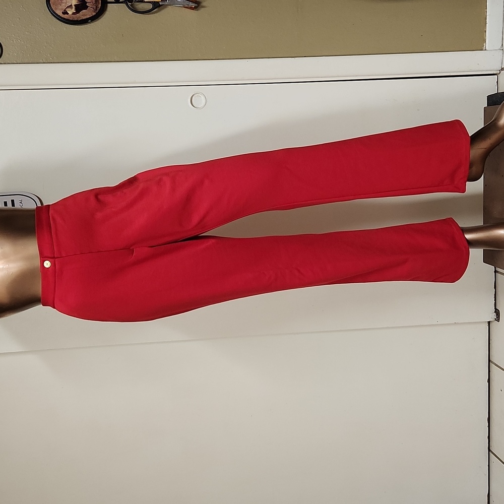 Poppy Red Knit Dress Pants